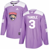 Men's Adidas Florida Panthers #3 Keith Yandle Authentic Purple Fights Cancer Practice NHL Jersey
