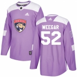 Men's Adidas Florida Panthers #52 MacKenzie Weegar Authentic Purple Fights Cancer Practice NHL Jersey