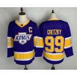 Men's Los Angeles Kings #99 Wayne Gretzky Authentic Purple Fights Cancer Practice Jersey