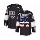 Men's Los Angeles Kings #54 Tobias Bjornfot Authentic Black USA Flag Fashion Hockey Jersey