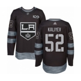 Men's Los Angeles Kings #52 Arthur Kaliyev Authentic Black 1917-2017 100th Anniversary Hockey Jersey