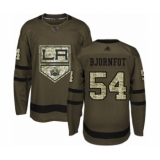 Youth Los Angeles Kings #54 Tobias Bjornfot Authentic Green Salute to Service Hockey Jersey