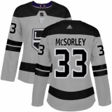 Women's Adidas Los Angeles Kings #33 Marty Mcsorley Authentic Gray Alternate NHL Jersey