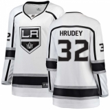 Women's Los Angeles Kings #32 Kelly Hrudey Authentic White Away Fanatics Branded Breakaway NHL Jersey