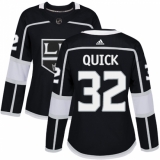 Women's Adidas Los Angeles Kings #32 Jonathan Quick Authentic Black Home NHL Jersey