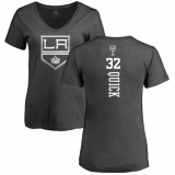NHL Women's Adidas Los Angeles Kings #32 Jonathan Quick Charcoal One Color Backer T-Shirt