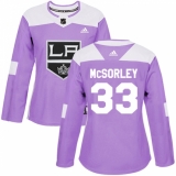 Women's Adidas Los Angeles Kings #33 Marty Mcsorley Authentic Purple Fights Cancer Practice NHL Jersey