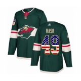 Youth Minnesota Wild #49 Victor Rask Authentic Green USA Flag Fashion Hockey Jersey