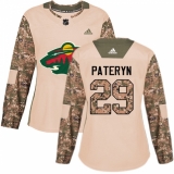 Women's Adidas Minnesota Wild #29 Greg Pateryn Authentic Camo Veterans Day Practice NHL Jersey