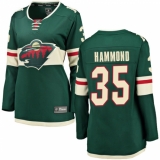 Women's Minnesota Wild #35 Andrew Hammond Authentic Green Home Fanatics Branded Breakaway NHL Jersey