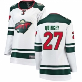 Women's Minnesota Wild #27 Kyle Quincey Authentic White Away Fanatics Branded Breakaway NHL Jersey
