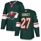 Men's Adidas Minnesota Wild #27 Kyle Quincey Authentic Green Home NHL Jersey
