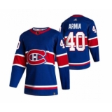 Men's Montreal Canadiens #40 Joel Armia Blue 2020-21 Reverse Retro Alternate Hockey Jersey