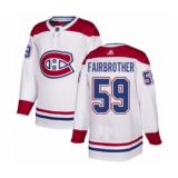Men's Montreal Canadiens #59 Gianni Fairbrother Authentic White Away Hockey Jersey