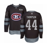 Men's Montreal Canadiens #44 Nate Thompson Authentic Black 1917-2017 100th Anniversary Hockey Jersey