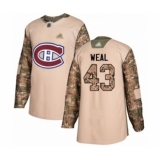 Men's Montreal Canadiens #43 Jordan Weal Authentic Camo Veterans Day Practice Hockey Jersey