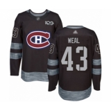 Men's Montreal Canadiens #43 Jordan Weal Authentic Black 1917-2017 100th Anniversary Hockey Jersey