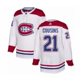 Men's Montreal Canadiens #21 Nick Cousins Authentic White Away Hockey Jersey