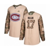Men's Montreal Canadiens #17 Brett Kulak Authentic Camo Veterans Day Practice Hockey jersey