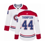 Women's Montreal Canadiens #44 Nate Thompson Authentic White Away Hockey Jersey