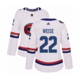 Women's Montreal Canadiens #22 Dale Weise Authentic White 2017 100 Classic Hockey Jersey