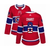 Women's Montreal Canadiens #8 Ben Chiarot Authentic Red USA Flag Fashion Hockey Jersey