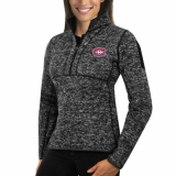 Montreal Canadiens Antigua Women's Fortune Zip Pullover Sweater Charcoal