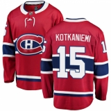 Men's Montreal Canadiens #15 Jesperi Kotkaniemi Authentic Red Home Fanatics Branded Breakaway NHL Jersey