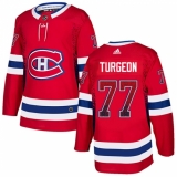 Men's Adidas Montreal Canadiens #77 Pierre Turgeon Authentic Red Drift Fashion NHL Jersey