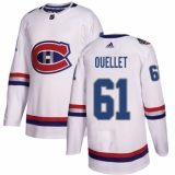Men's Adidas Montreal Canadiens #61 Xavier Ouellet Authentic White 2017 100 Classic NHL Jersey