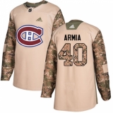 Men's Adidas Montreal Canadiens #40 Joel Armia Authentic Camo Veterans Day Practice NHL Jersey
