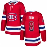 Men's Adidas Montreal Canadiens #8 Jordie Benn Authentic Red Drift Fashion NHL Jersey