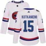 Women's Adidas Montreal Canadiens #15 Jesperi Kotkaniemi Authentic White 2017 100 Classic NHL Jersey