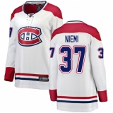 Women's Montreal Canadiens #37 Antti Niemi Authentic White Away Fanatics Branded Breakaway NHL Jersey