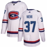 Youth Adidas Montreal Canadiens #37 Antti Niemi Authentic White 2017 100 Classic NHL Jersey