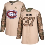 Youth Adidas Montreal Canadiens #37 Antti Niemi Authentic Camo Veterans Day Practice NHL Jerseyy
