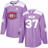 Youth Adidas Montreal Canadiens #37 Antti Niemi Authentic Purple Fights Cancer Practice NHL Jersey