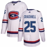 Youth Adidas Montreal Canadiens #25 Adam Cracknell Authentic White 2017 100 Classic NHL Jersey