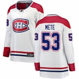 Women's Montreal Canadiens #53 Victor Mete Authentic White Away Fanatics Branded Breakaway NHL Jersey