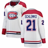 Women's Montreal Canadiens #21 David Schlemko Authentic White Away Fanatics Branded Breakaway NHL Jersey
