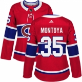 Women's Adidas Montreal Canadiens #35 Al Montoya Authentic Red Home NHL Jersey