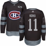 Men's Adidas Montreal Canadiens #11 Saku Koivu Premier Black 1917-2017 100th Anniversary NHL Jersey