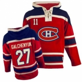 Men's Old Time Hockey Montreal Canadiens #27 Alex Galchenyuk Premier Red Sawyer Hooded Sweatshirt NHL Jersey