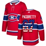 Men's Adidas Montreal Canadiens #67 Max Pacioretty Authentic Red USA Flag Fashion NHL Jersey