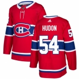 Youth Adidas Montreal Canadiens #54 Charles Hudon Authentic Red Home NHL Jersey