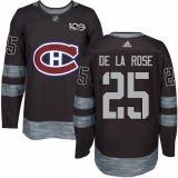 Men's Adidas Montreal Canadiens #25 Jacob de la Rose Authentic Black 1917-2017 100th Anniversary NHL Jersey