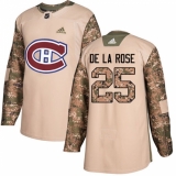 Men's Adidas Montreal Canadiens #25 Jacob de la Rose Authentic Camo Veterans Day Practice NHL Jersey