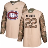 Youth Adidas Montreal Canadiens #22 Karl Alzner Authentic Camo Veterans Day Practice NHL Jersey