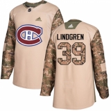 Youth Adidas Montreal Canadiens #39 Charlie Lindgren Authentic Camo Veterans Day Practice NHL Jersey