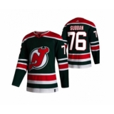 Men's New Jersey Devils #76 P.K. Subban Green 2020-21 Reverse Retro Alternate Hockey Jersey